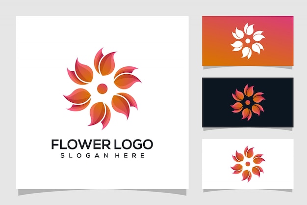 Design de logotipo abstrato flor