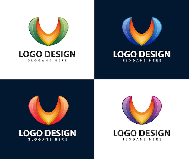 Design de logotipo abstrato moderno letra v