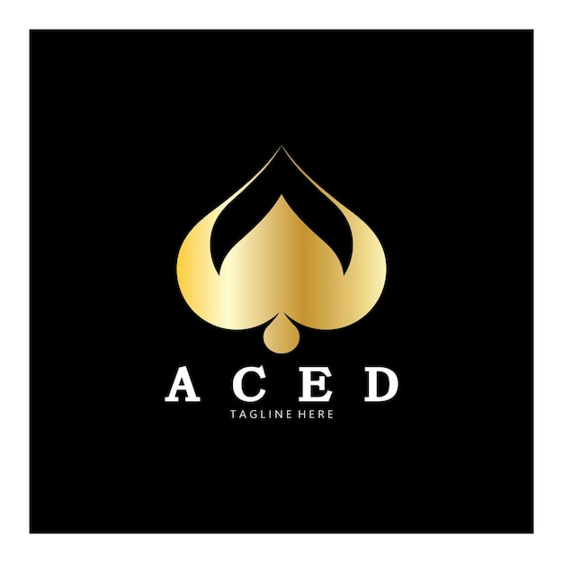Vetor design de logotipo ace para vetor de jogos de aplicativos de pôquer de cassino