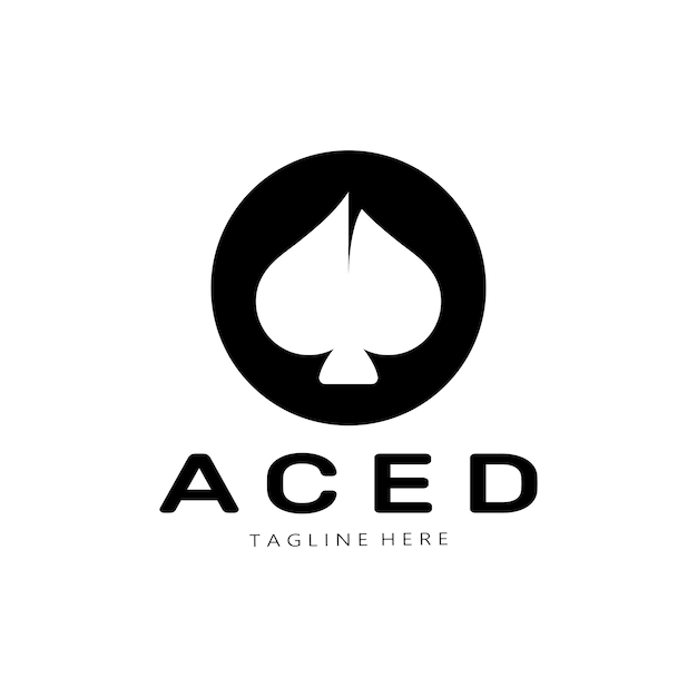 Design de logotipo ace para vetor de jogos de aplicativos de pôquer de cassino