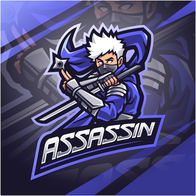 Design de logotipo assassino esport mascote