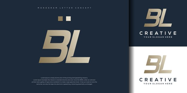 Design de logotipo bl com monograma abstrato