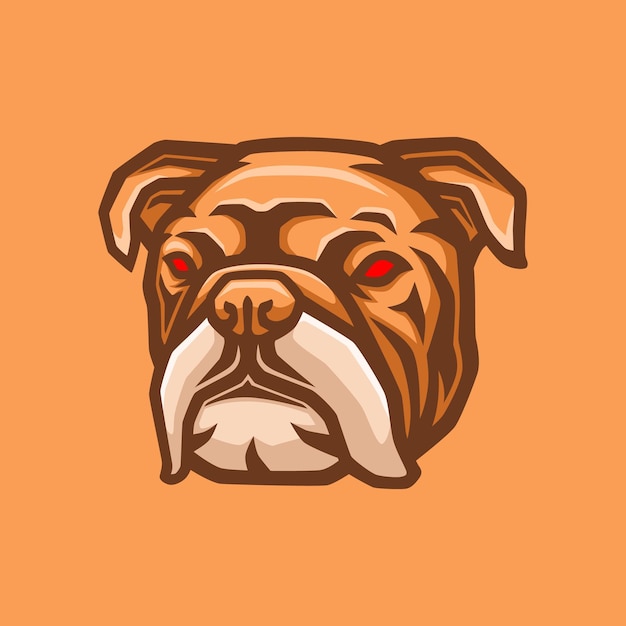 Vetor design de logotipo bulldog e esporte