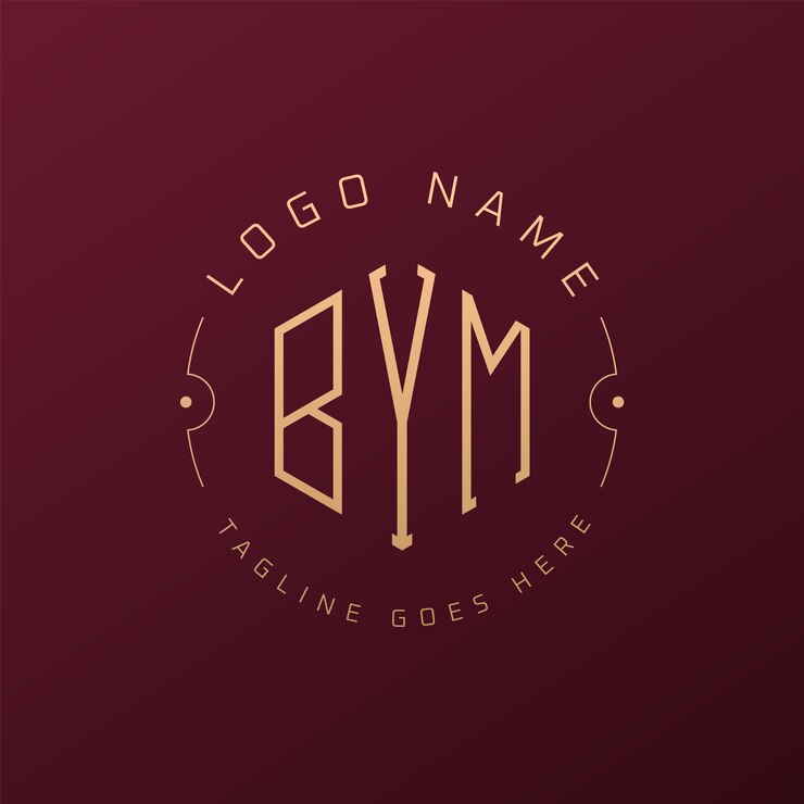 Vetor design de logotipo bym de luxo letra elegante bym monograma logotipo minimalista poligono bym modelo de design de logotipo