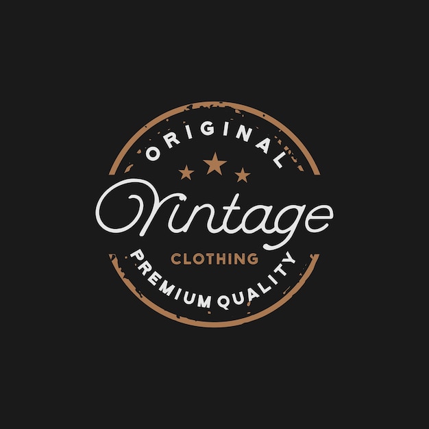 Vetor design de logotipo clássico vintage rótulo retrô distintivo para vestuário de pano