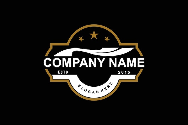 Design de logotipo clássico vintage rótulo retrô distintivo para vestuário de pano