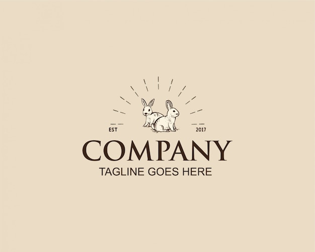 Design de logotipo coelho vintage
