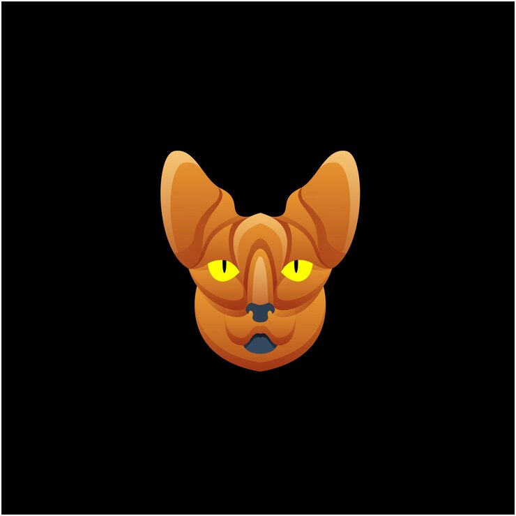 Vetor design de logotipo colorido de gato