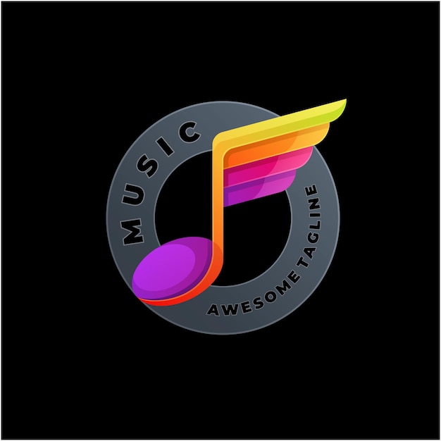 Design de logotipo colorido de música moderno