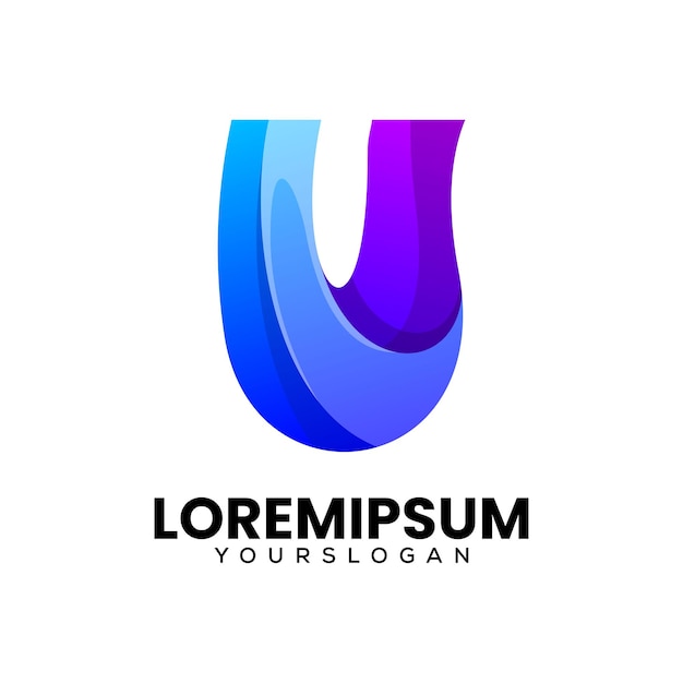 design de logotipo colorido letra u ícone