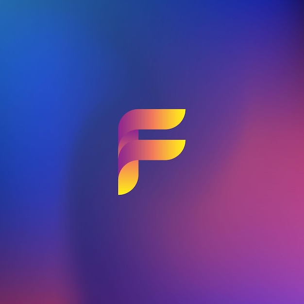 Vetor design de logotipo com letra f