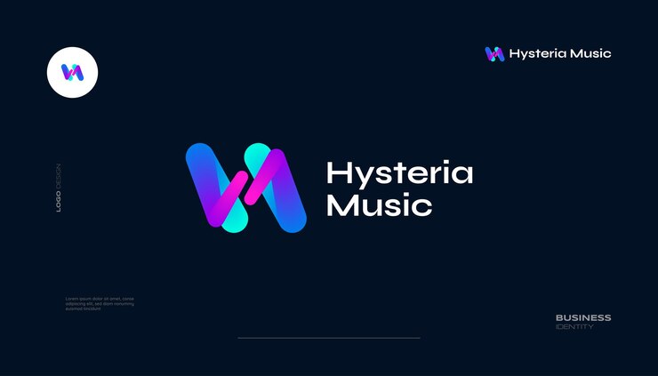 Vetor design de logotipo com letra inicial abstrata h e m com estilo de gradiente de mistura colorida hm ou logotipo de letra mh adequado para logotipo de negócios e tecnologia