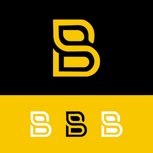 Vetor design de logotipo com letras bs e b