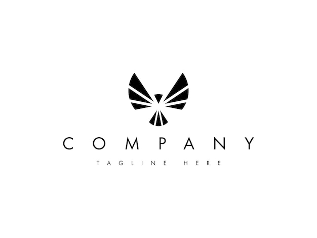Design de logotipo com linha mínima de asa de águia
