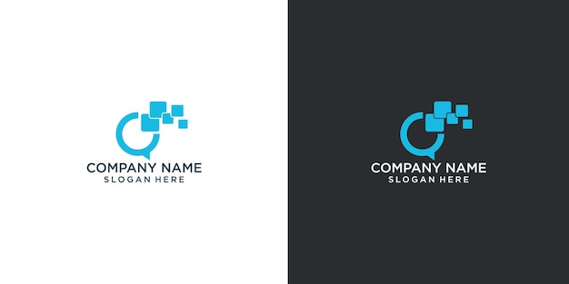 Design de logotipo conectar-se, comunicar-se facilmente