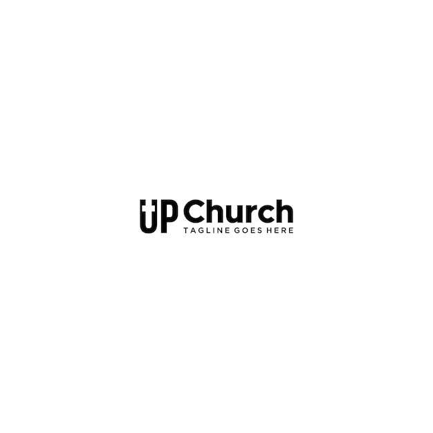 Design de logotipo criativo da igreja up