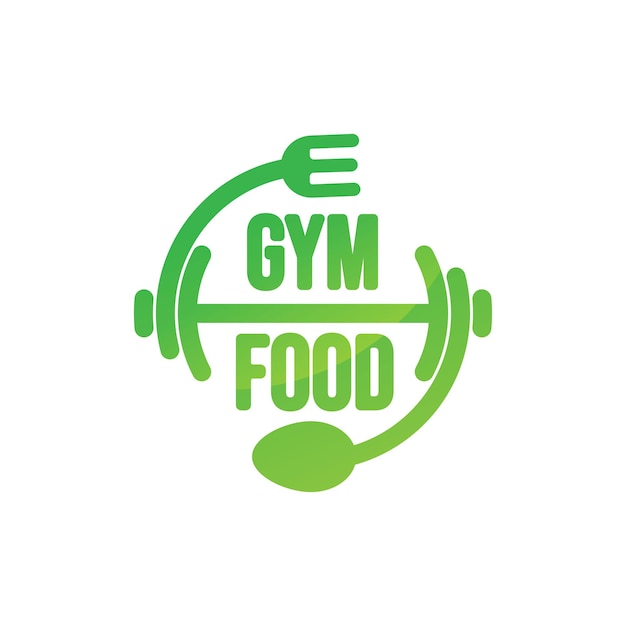 Vetor design de logotipo criativo gym food healty