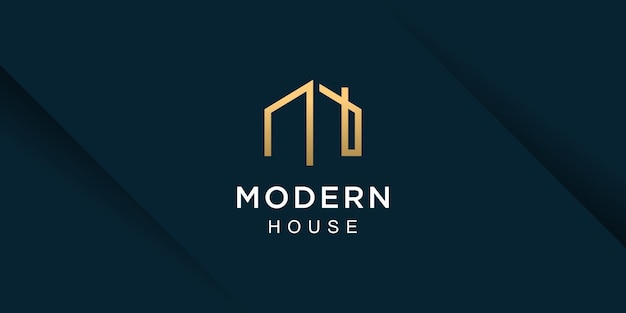 Design de logotipo da casa com conceito exclusivo moderno