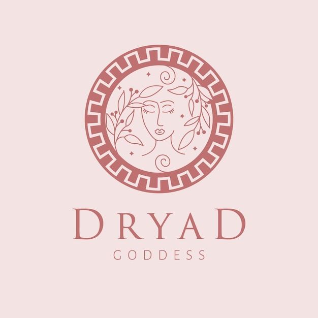 Vetor design de logotipo da deusa dryad logotipo vetorial da deusa grega modelo de logotipo da indústria de beleza e arte