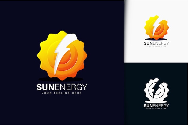 Vetor design de logotipo da energia solar com gradiente