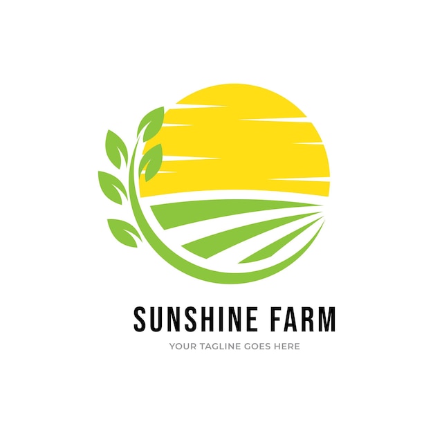 Design de logotipo da fazenda da família sunshine.