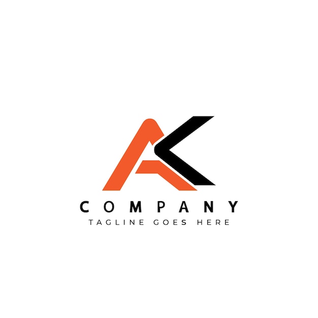 Vetor design de logotipo da letra ak ou ka