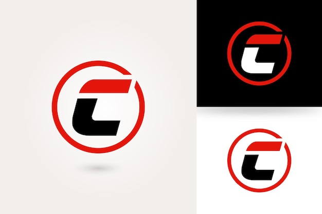 Vetor design de logotipo da letra c com modelo de círculo