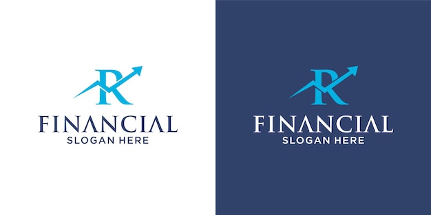 Design de logotipo da letra r para contabilidade financeira