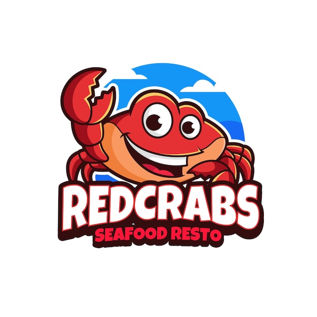 Vetor design de logotipo da mascote do red crabs