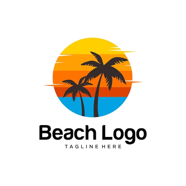 design de logotipo da praia