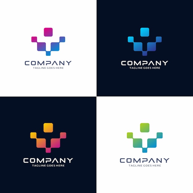 Design de logotipo da tecnologia abstrata