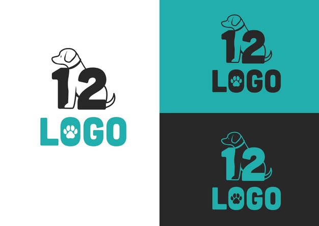 Design de logotipo de 12 cachorros