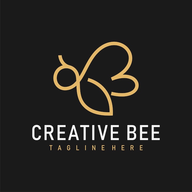 Vetor design de logotipo de abelha letra b inicial modelo de logotipo de abelha