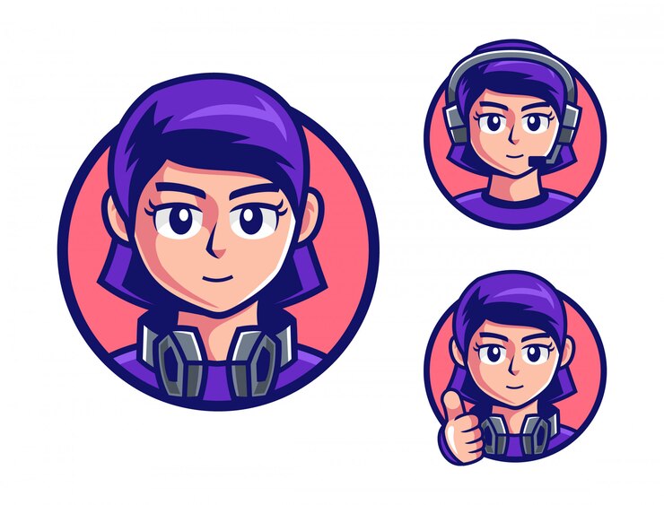 Vetor design de logotipo de adolescente pro gamers