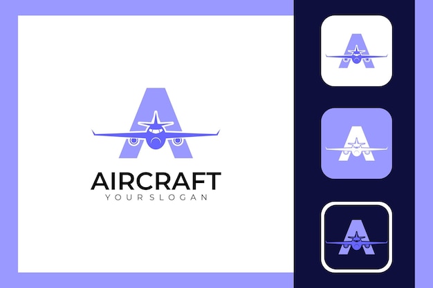 Design de logotipo de aeronaves e ícones