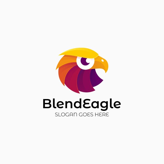 Design de logotipo de águia de mistura de gradiente moderno
