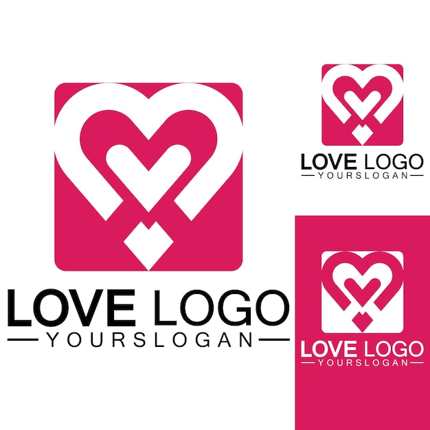 Design de logotipo de amor vector design de logotipo em forma de coração