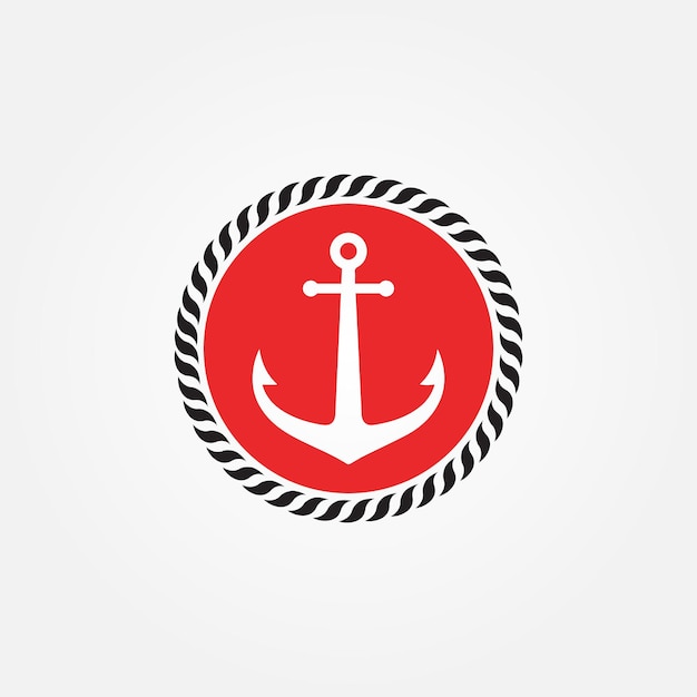 Design de logotipo de âncora retrô marinha de navio