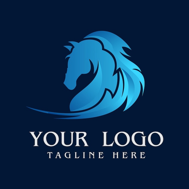 Design de logotipo de animal de cavalo