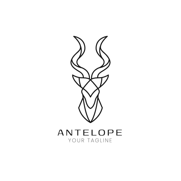 Design de logotipo de antílope de linha minimalista