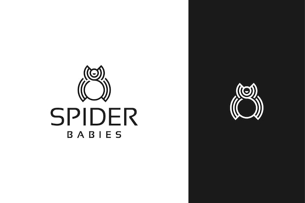 Design de logotipo de aranha mínimo simples com estilo de arte de linha