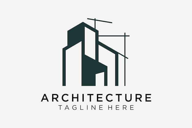 Design de logotipo de arquitetura, modelo de logotipo de vetor de arquiteto e construção vetorial