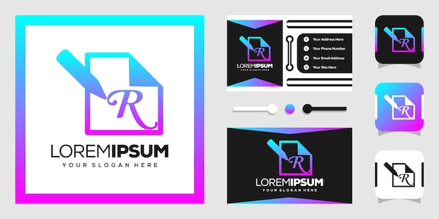 Design de logotipo de arquivo e letras modernas r