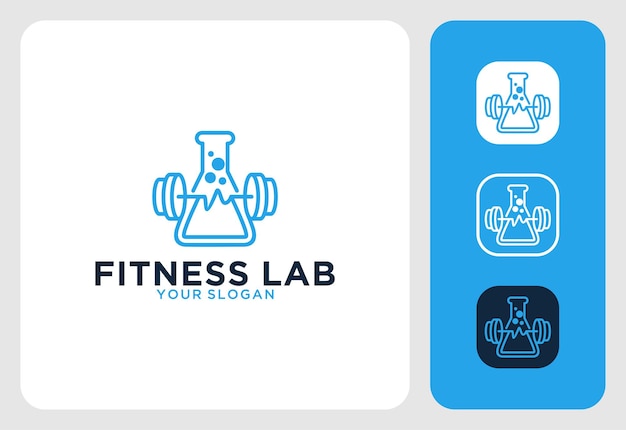 Design de logotipo de arte de laboratório de fitness