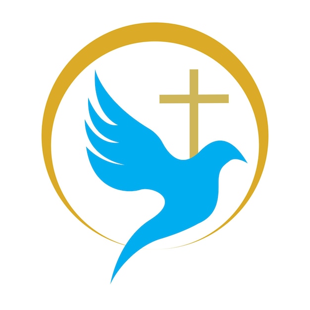 design de logotipo de arte de linha cristã de igrejaSímbolos cristãos