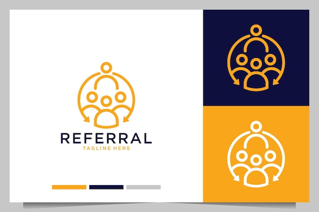 Design de logotipo de arte de linha da empresa de referência