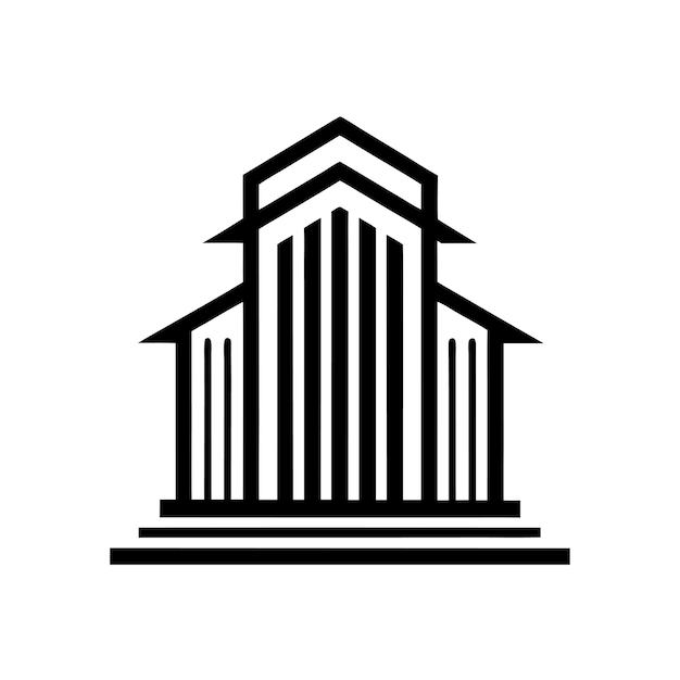 Design de logotipo de arte de linha de construção Design de ícones de IA Gerado