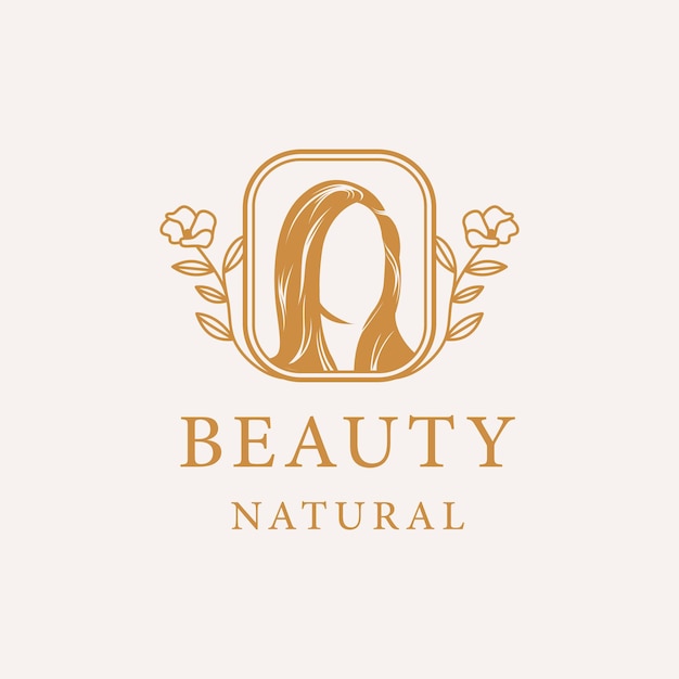 Design de logotipo de arte de linha natural de mulher de beleza