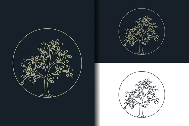 Design de logotipo de árvore abstrata