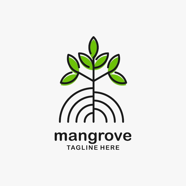 Vetor design de logotipo de árvore de mangue